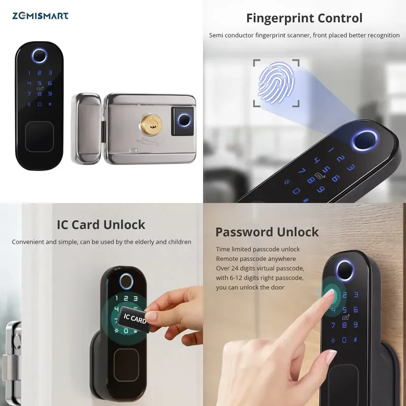 Zemismart WiFi Smart Lock Double Side Fingerprint Security Door Lock Wireless and Biometric Locks Encryption with Keys
Zemismart WiFi Smart Lock Double Side Fingerprint Security Door Lock Wireless and Biometric Locks Encryption with Keys