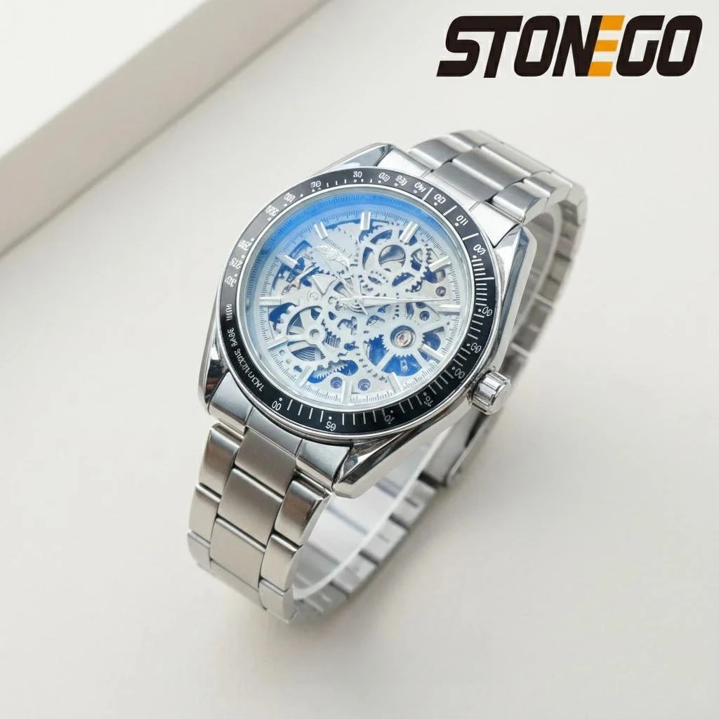 Skeleton Self Winding Automatic Mechanical Watch for Women Gold Plated Water Resistant Ladies Dress Wristwatch
Skeleton Self Winding Automatic Mechanical Watch for Women Gold Plated Water Resistant Ladies Dress Wristwatch