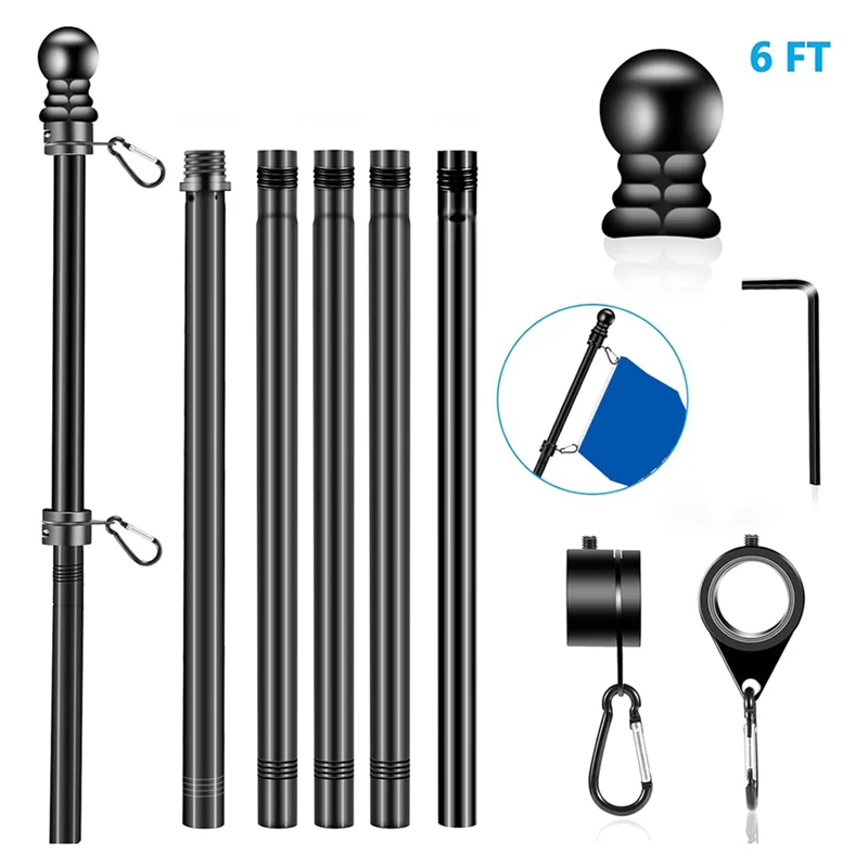 HHO-2X Flag Pole Set For House Porch, 6 FT Thickened Stainless Steel Wall Mount Flagpole Rotating Flagpole Rings No Bracket
HHO-2X Flag Pole Set For House Porch, 6 FT Thickened Stainless Steel Wall Mount Flagpole Rotating Flagpole Rings No Bracket