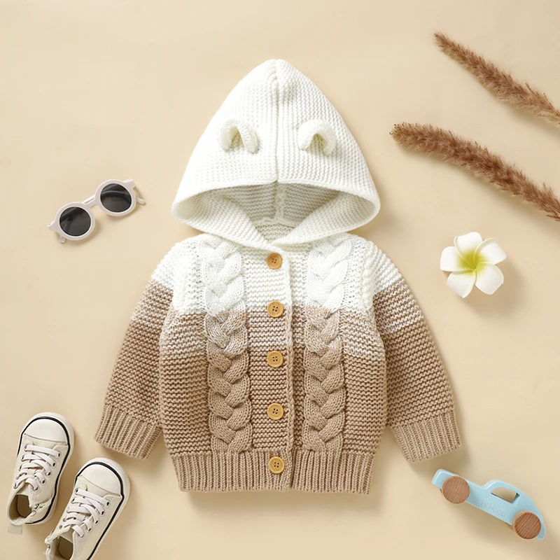 Spring Baby Sweaters Costumes 1-3Y Casual Hooded Long Sleeves Knitted Newborn Boys Girls Button Up Jackets Cardigans Infant Tops
Spring Baby Sweaters Costumes 1-3Y Casual Hooded Long Sleeves Knitted Newborn Boys Girls Button Up Jackets Cardigans Infant Tops