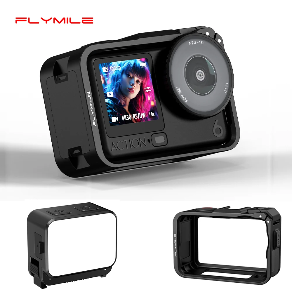 Flymile Cage Protective Case for DJI OSMO Action 6 Cold Shoe Extension Mount Frame With Fill Lights Photography Accessories
Flymile Cage Protective Case for DJI OSMO Action 6 Cold Shoe Extension Mount Frame With Fill Lights Photography Accessories