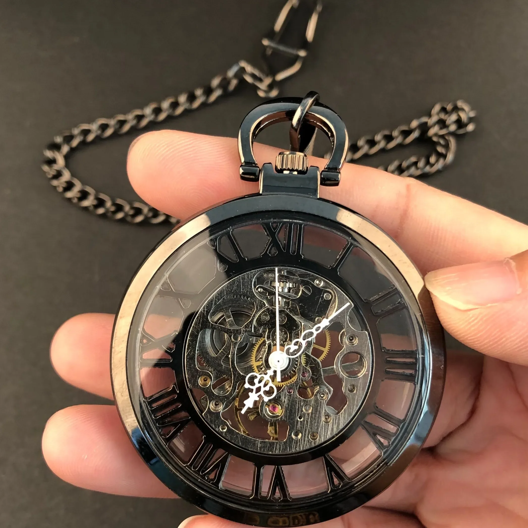 Personality Hollow Transparent Vintage Pocket Watch For Men Roman Numerals Mechanical Chain Hand Wind Fob Watches
Personality Hollow Transparent Vintage Pocket Watch For Men Roman Numerals Mechanical Chain Hand Wind Fob Watches