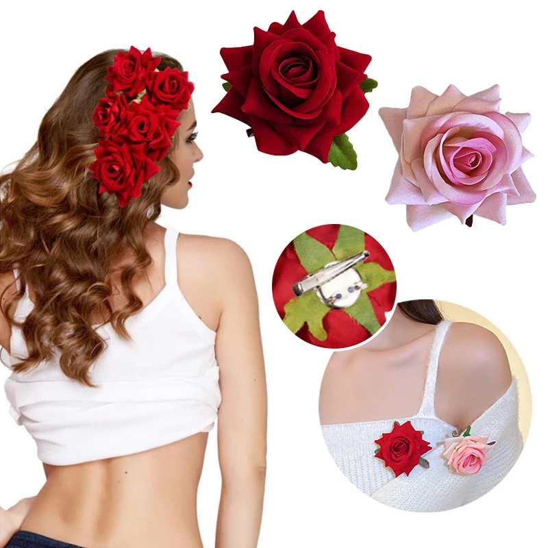 Sweet Fabric Rose Flower Hairpins Brooch Woman Girls Bridal Wedding Accessories Hair Clips Pins Barrettes Headwear
Sweet Fabric Rose Flower Hairpins Brooch Woman Girls Bridal Wedding Accessories Hair Clips Pins Barrettes Headwear