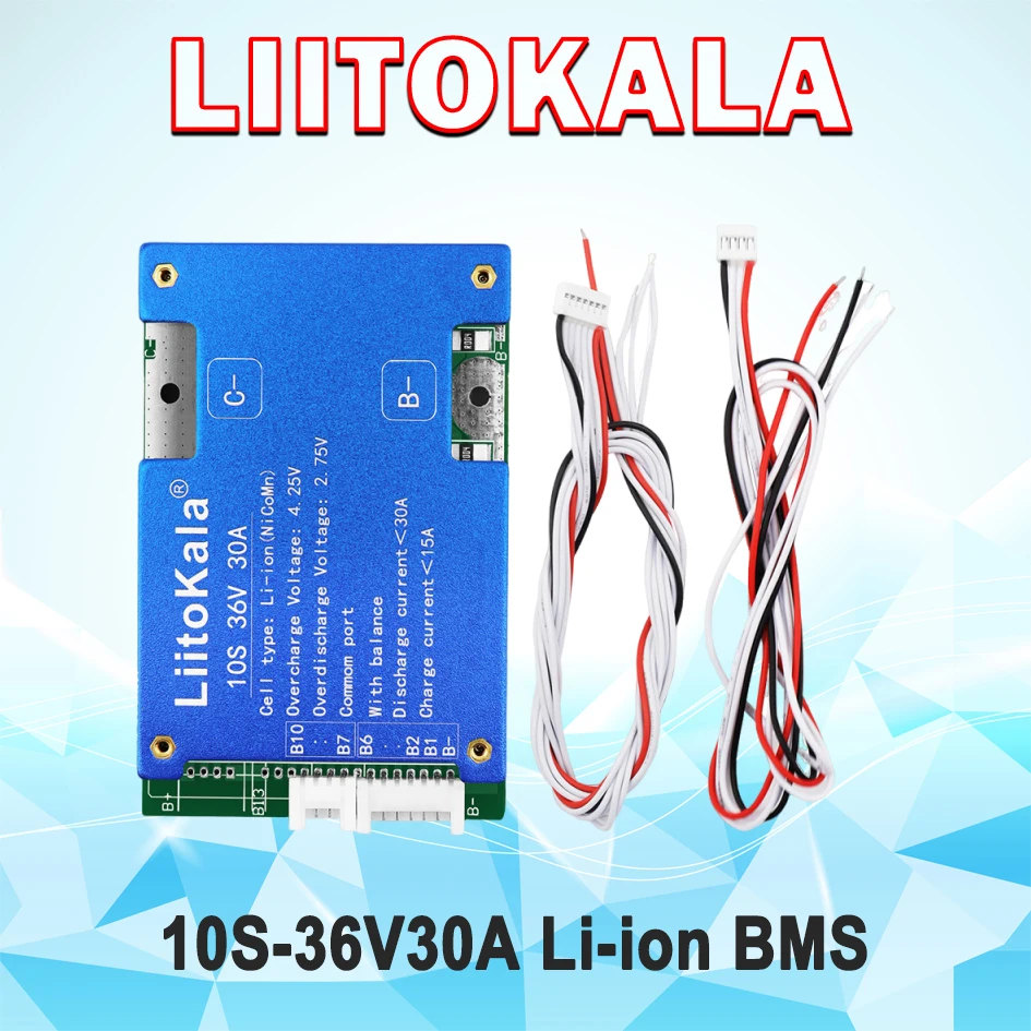 LiitoKala 10S-36V30A-BMS 10 серии 36 В защитная пластина для литиевой батареи
LiitoKala 10S-36V30A-BMS 10 серии 36 В защитная пластина для литиевой батареи