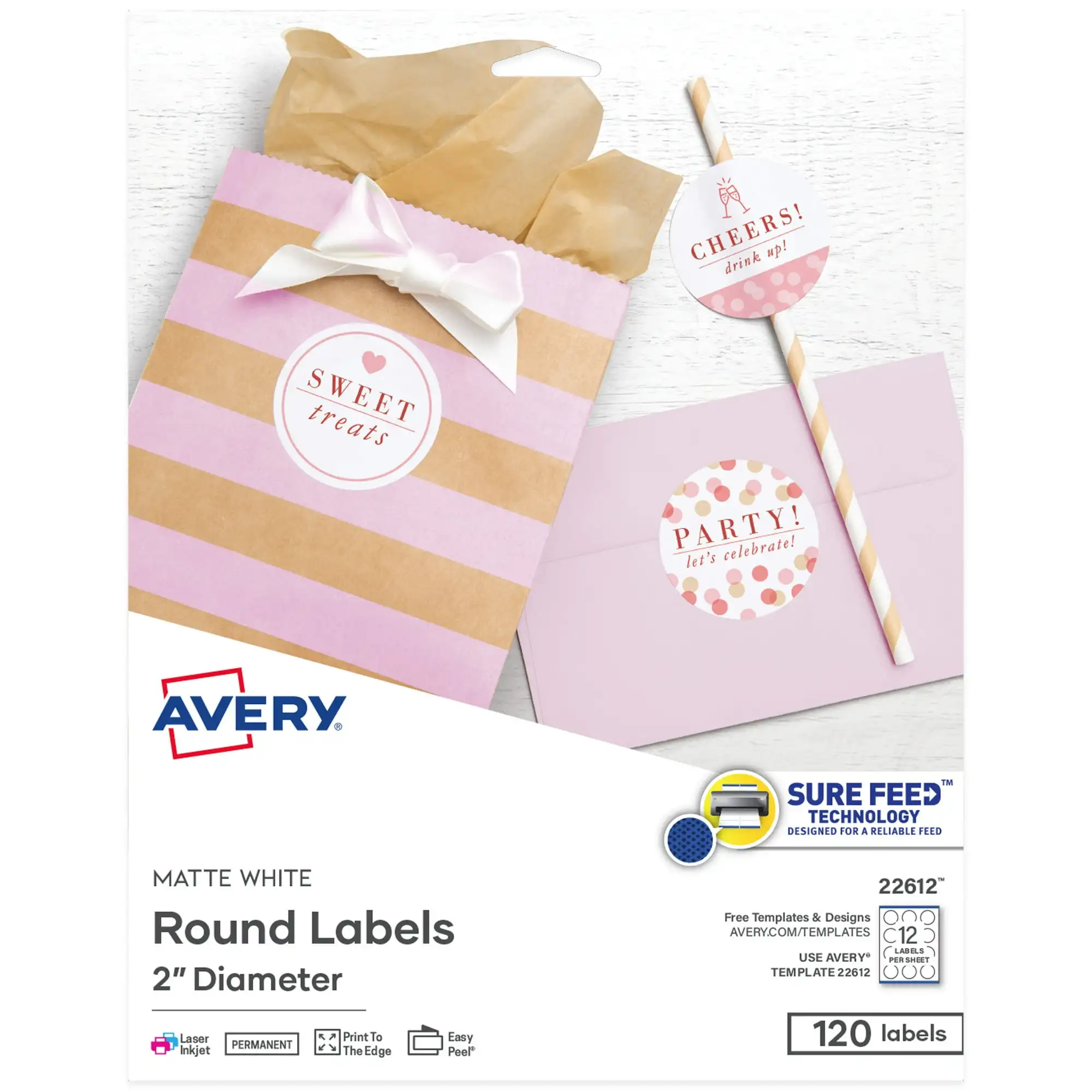 Этикетки Avery Shape, круглые, диаметр 2 дюйма, бумага, матовый белый цвет, лазерная/чернильная машина, 120 этикеток (22261)
Этикетки Avery Shape, круглые, диаметр 2 дюйма, бумага, матовый белый цвет, лазерная/чернильная машина, 120 этикеток (22261)