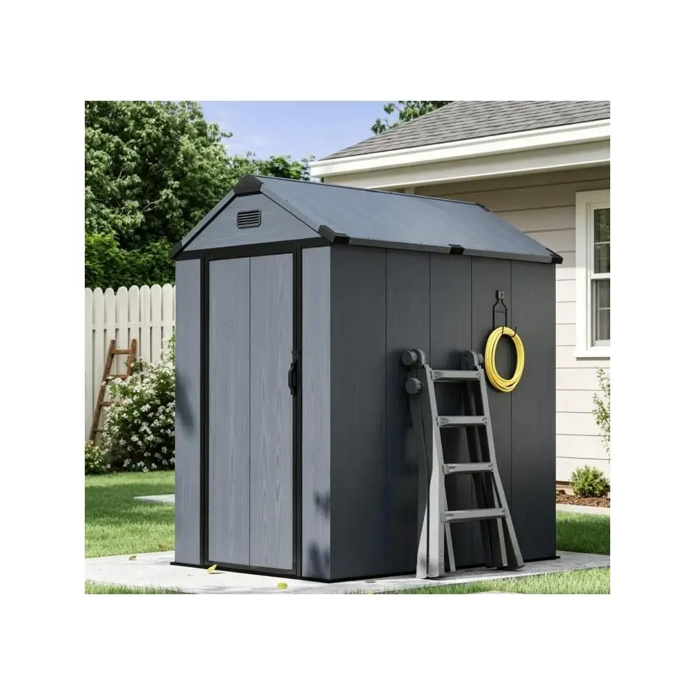 46 FT AllWeather Resin Storage Shed, Outdoor Plastic Tool Shed with Reinforced Floor, Lockable Door, Window amp Vent for Garden
46 FT AllWeather Resin Storage Shed, Outdoor Plastic Tool Shed with Reinforced Floor, Lockable Door, Window amp Vent for Garden