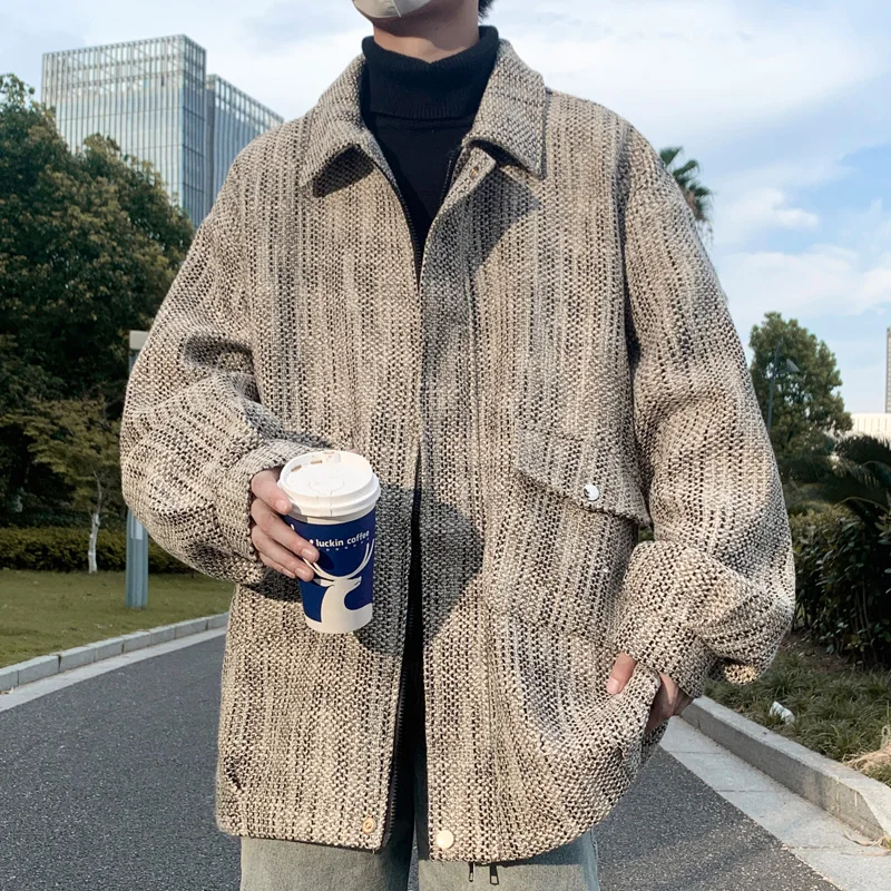 Loose Men's Jaet with Stand Collar Design Sensation Trendy Brand Spring Autumn Plaid Fabric Anti-Wind Long Sve
Loose Men's Jaet with Stand Collar Design Sensation Trendy Brand Spring Autumn Plaid Fabric Anti-Wind Long Sve