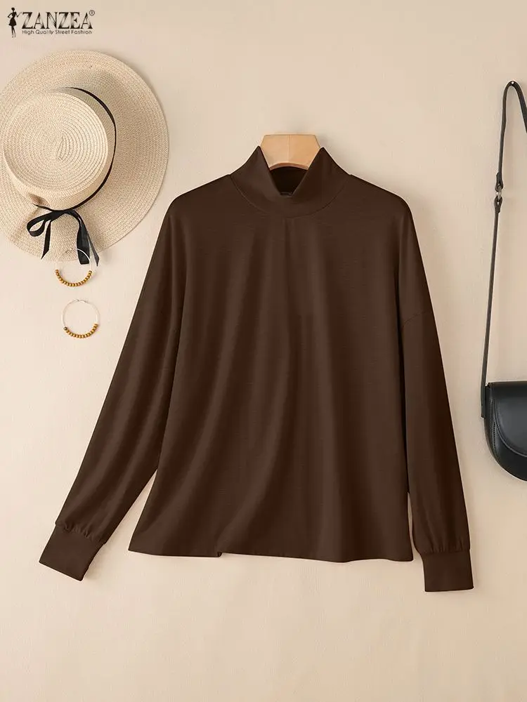 ZANZEA, осень 2021, женские блузки с длинными рукавами, стильные однотонные футболки с высоким воротником, модные уютные повседневные повседневные топы, S-3XL
ZANZEA, осень 2021, женские блузки с длинными рукавами, стильные однотонные футболки с высоким воротником, модные уютные повседневные повседневные топы, S-3XL