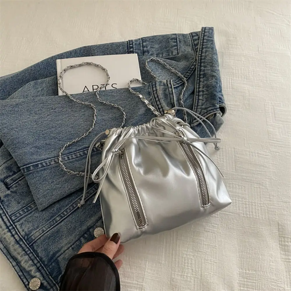 Fashion Small Bowknot Drawstring Bag PU Leather Pleated Bow Shoulder Bag Korean Style Chain Bowknot Backpack Ladies
Fashion Small Bowknot Drawstring Bag PU Leather Pleated Bow Shoulder Bag Korean Style Chain Bowknot Backpack Ladies