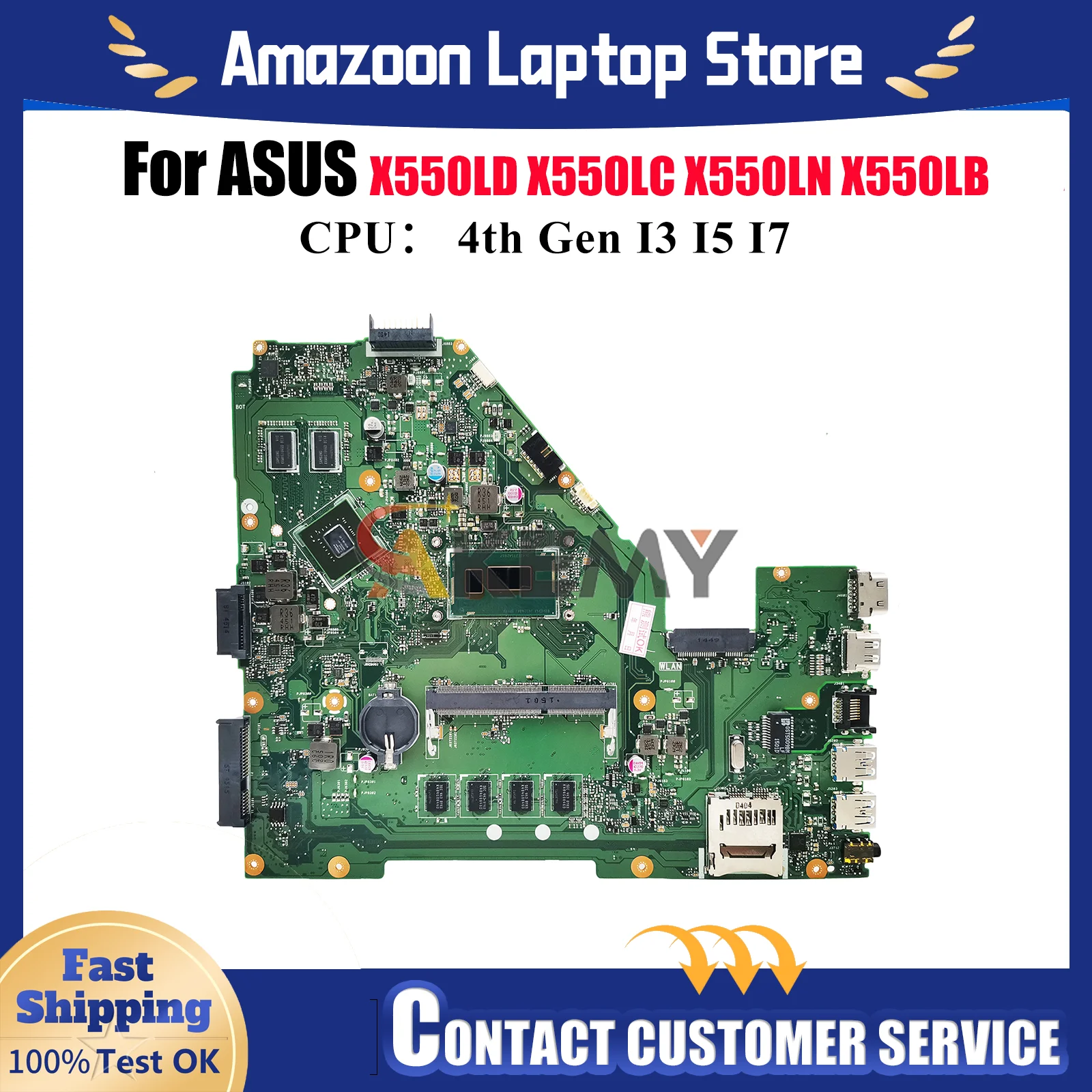 X550LD Материнская плата для ноутбука ASUS VivoBook X552L X550LB X550LD Y581L X550LN X550L R510L X550LC Материнская плата с I3 I5 I7 CPU stk
X550LD Материнская плата для ноутбука ASUS VivoBook X552L X550LB X550LD Y581L X550LN X550L R510L X550LC Материнская плата с I3 I5 I7 CPU stk