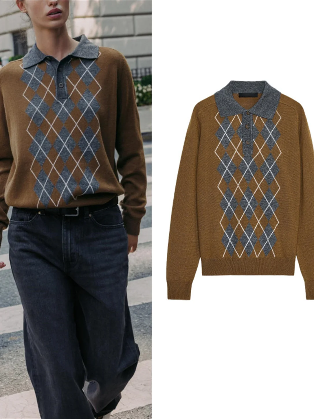 Simple Faion Diamond Pattern Long Sve irt Knitted Women's New Arrival Autumn Season Soft Loose Fit Regular Length
Simple Faion Diamond Pattern Long Sve irt Knitted Women's New Arrival Autumn Season Soft Loose Fit Regular Length