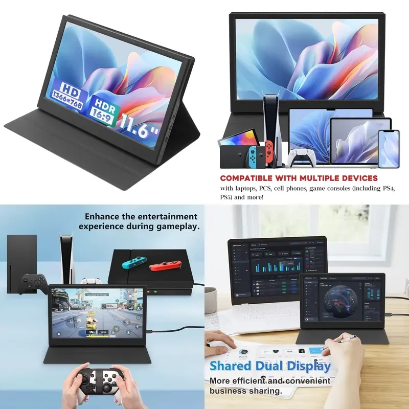 【CHIMU HOME】11.6 Inch HD IPS Portable Display with Dual Speakers for Laptop & Console
【CHIMU HOME】11.6 Inch HD IPS Portable Display with Dual Speakers for Laptop & Console