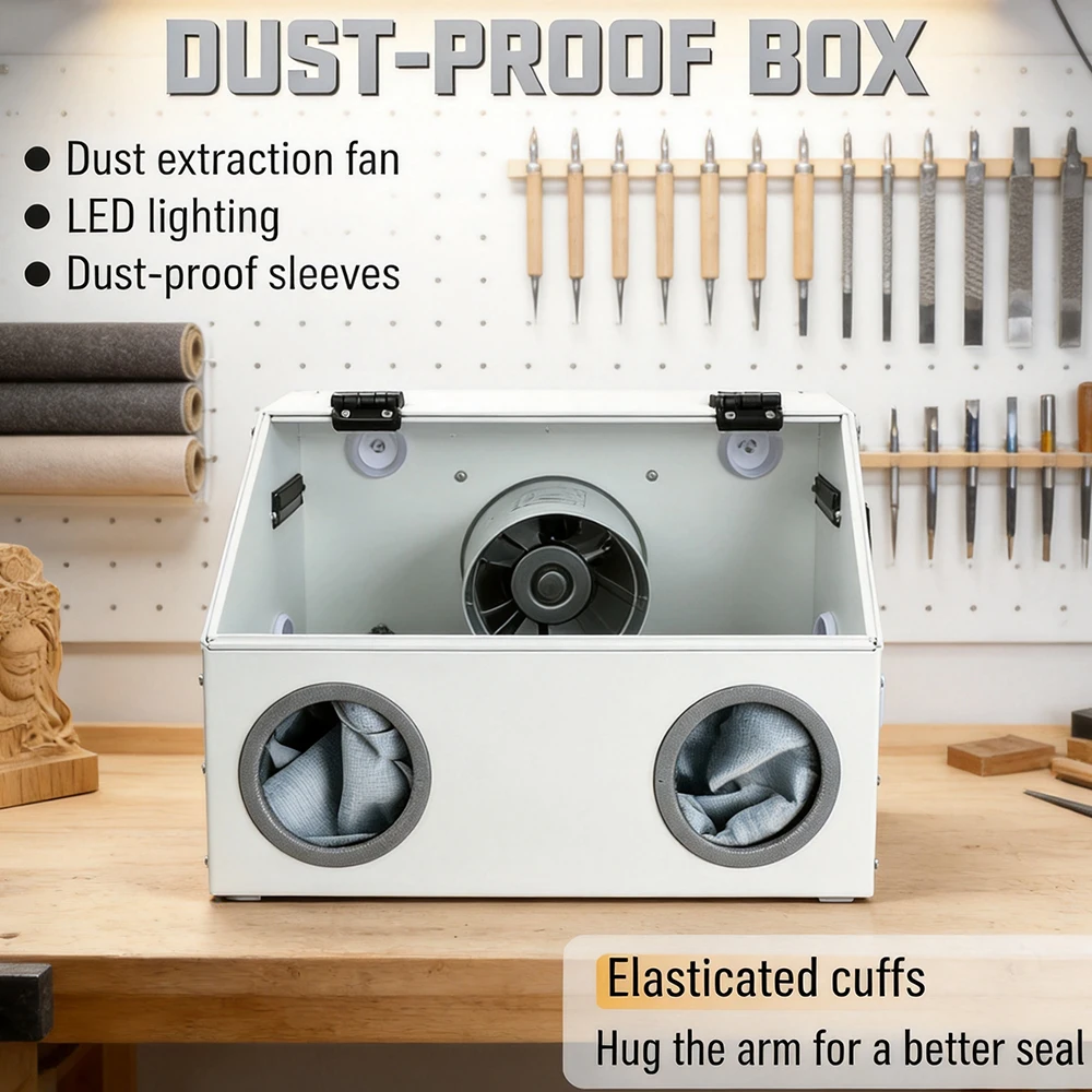 220V Dust Extraction Box with LED Light Dust Collection Box Clear Acrylic Dust Box for Workshop Sanding & Craft Dust Collection
220V Dust Extraction Box with LED Light Dust Collection Box Clear Acrylic Dust Box for Workshop Sanding & Craft Dust Collection
