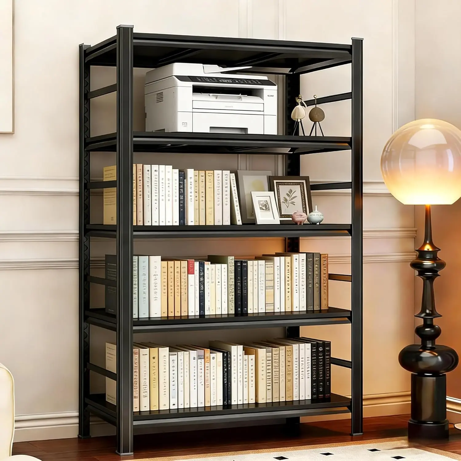 5-Tier Metal Bookshelf Tall Industrial Adjustable Storage Rack 36W x 71H Office Home Living Room, Customized
5-Tier Metal Bookshelf Tall Industrial Adjustable Storage Rack 36W x 71H Office Home Living Room, Customized
