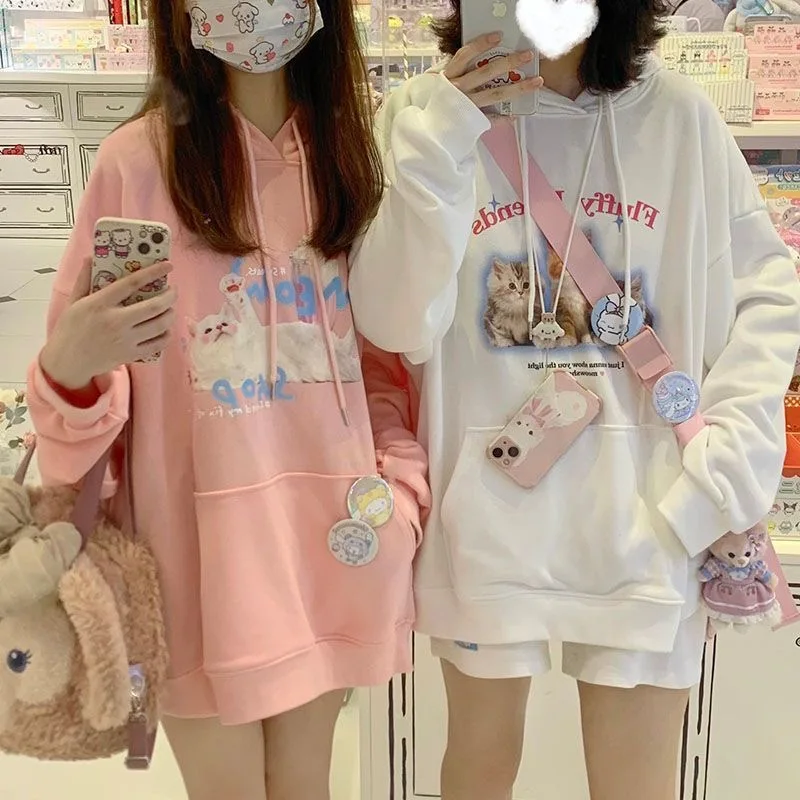 Animal Print Cat Hoodies Women Sweatshirts Hooded With Pocket 2023 Spring Autumn Cute Aesthetic Hoodie Thin Oversized Top Teen
Animal Print Cat Hoodies Women Sweatshirts Hooded With Pocket 2023 Spring Autumn Cute Aesthetic Hoodie Thin Oversized Top Teen