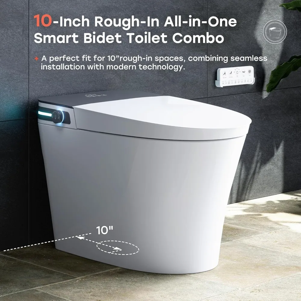 Elongated Heated Seat, Dryer, Blackout Flushin Bidet Toilet 10" Rough-in, Smart Toilet with Bidet Built-in, Instant Warm Water
Elongated Heated Seat, Dryer, Blackout Flushin Bidet Toilet 10" Rough-in, Smart Toilet with Bidet Built-in, Instant Warm Water