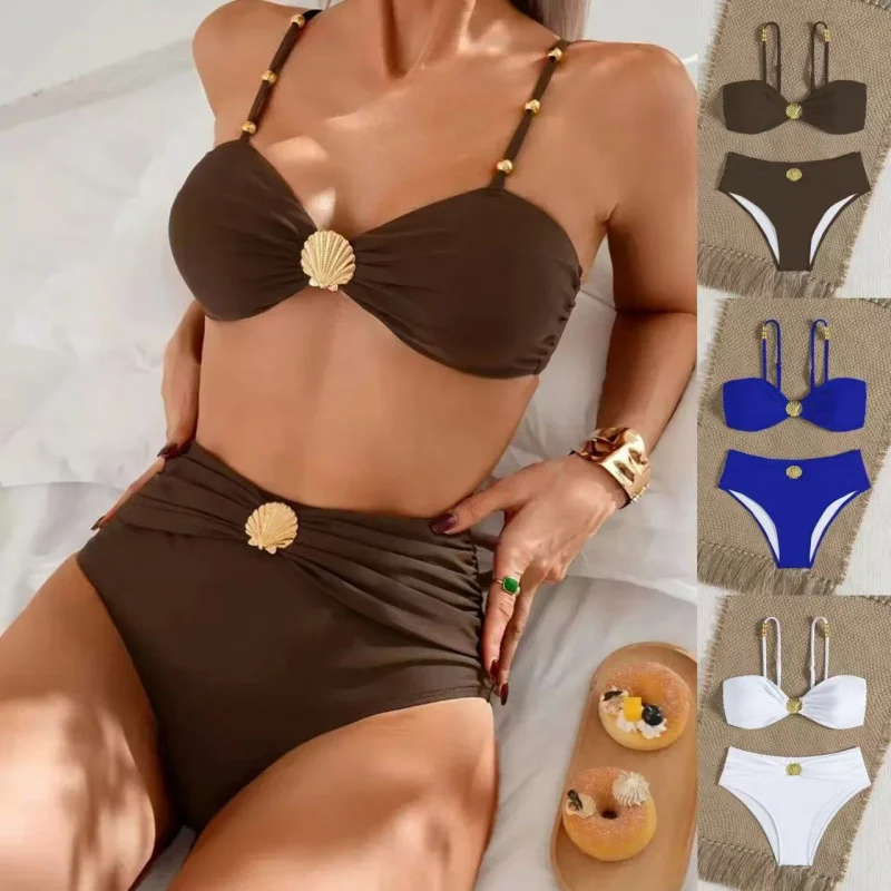 Solid Color High-Waisted Bikini New Two-Piece Swimsuit for Women with Ruffle TrimbikiniExport swimwear
Solid Color High-Waisted Bikini New Two-Piece Swimsuit for Women with Ruffle TrimbikiniExport swimwear