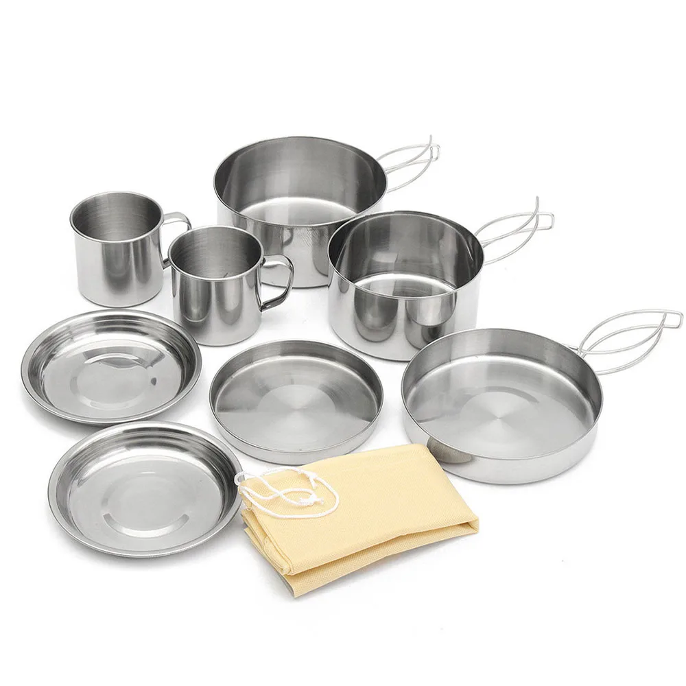 8-Piece Stainless Steel Camping Cookware Set, Pots and Pans for Outdoor Hiking, Picnic & BBQ
8-Piece Stainless Steel Camping Cookware Set, Pots and Pans for Outdoor Hiking, Picnic & BBQ