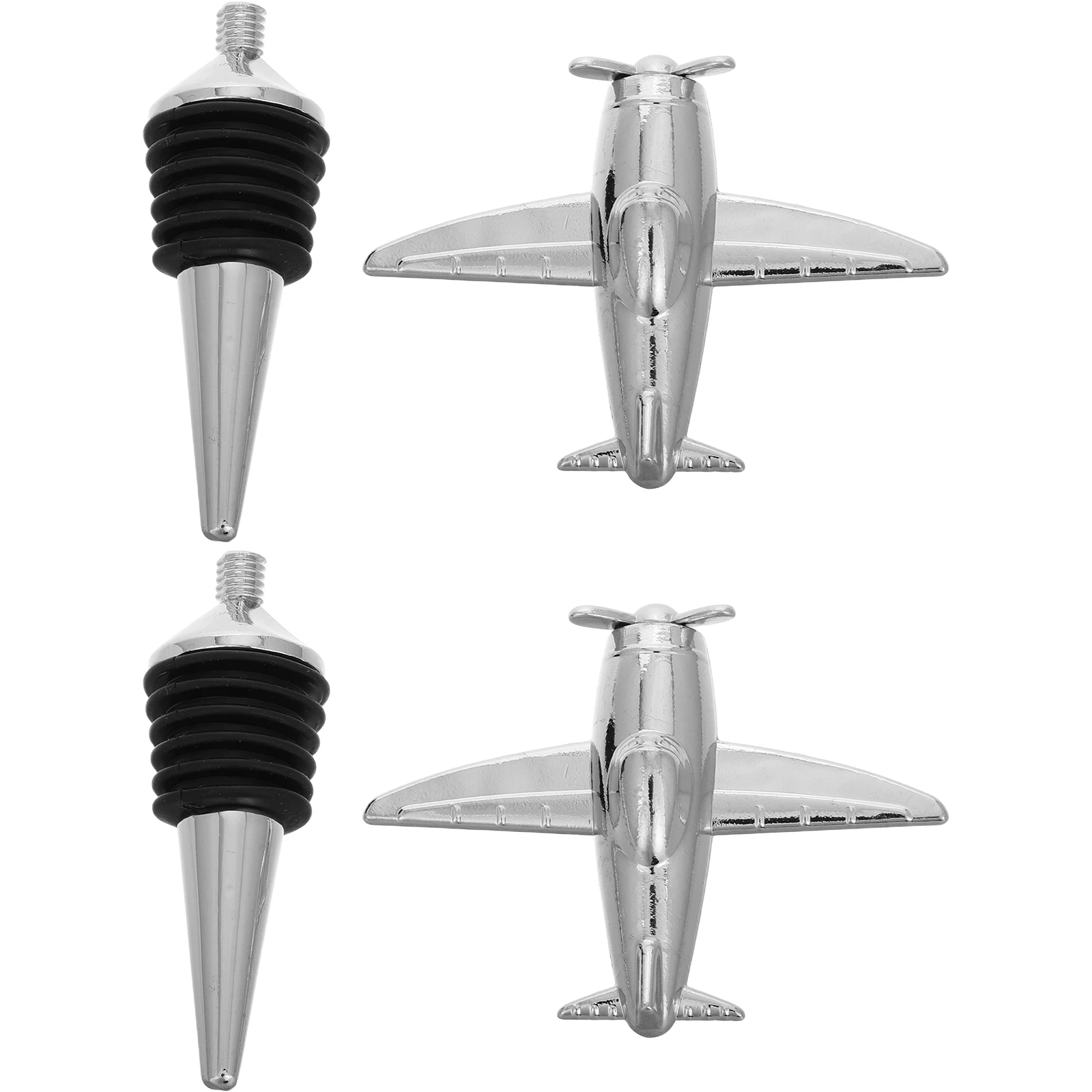 2pcs Stoppers Metal Airplane Shape Silicone Alloy Bottle Corks Sealing Plugs Preservation Decorative Oil Vinegar
2pcs Stoppers Metal Airplane Shape Silicone Alloy Bottle Corks Sealing Plugs Preservation Decorative Oil Vinegar