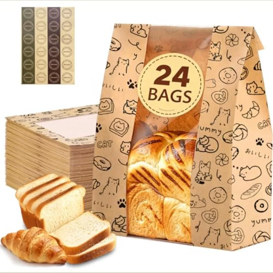 24PCS Paper Bread Bags for Homemade Bread and Sourdough, Clear Window Bakery Bags for Storage and Gifting, 50% Thicker Kraft Ma
24PCS Paper Bread Bags for Homemade Bread and Sourdough, Clear Window Bakery Bags for Storage and Gifting, 50% Thicker Kraft Ma