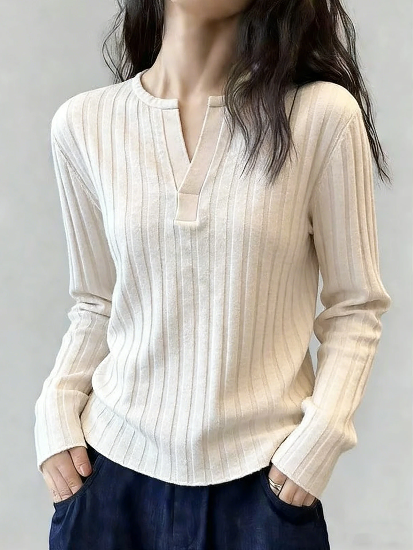 Slimming Effect Knitted Long Sleeve Loose Fashionable Crew Neck Spring Casual Base Layer Shirt Gentle Wind Striped Pattern
Slimming Effect Knitted Long Sleeve Loose Fashionable Crew Neck Spring Casual Base Layer Shirt Gentle Wind Striped Pattern