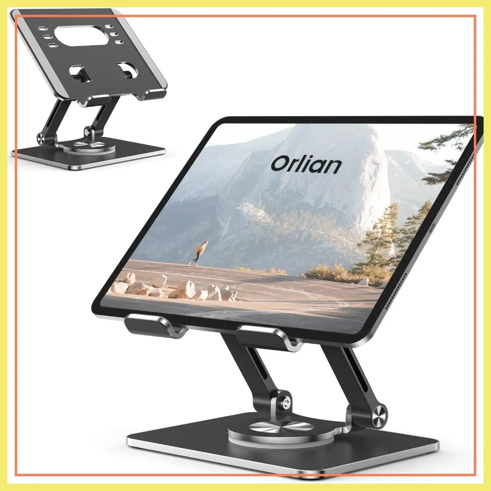 Adjustable Tablet Stand with 360° Rotating Base, Dual Rods, Compatible with 5.8-12.9" Devices, Black
Adjustable Tablet Stand with 360° Rotating Base, Dual Rods, Compatible with 5.8-12.9" Devices, Black
