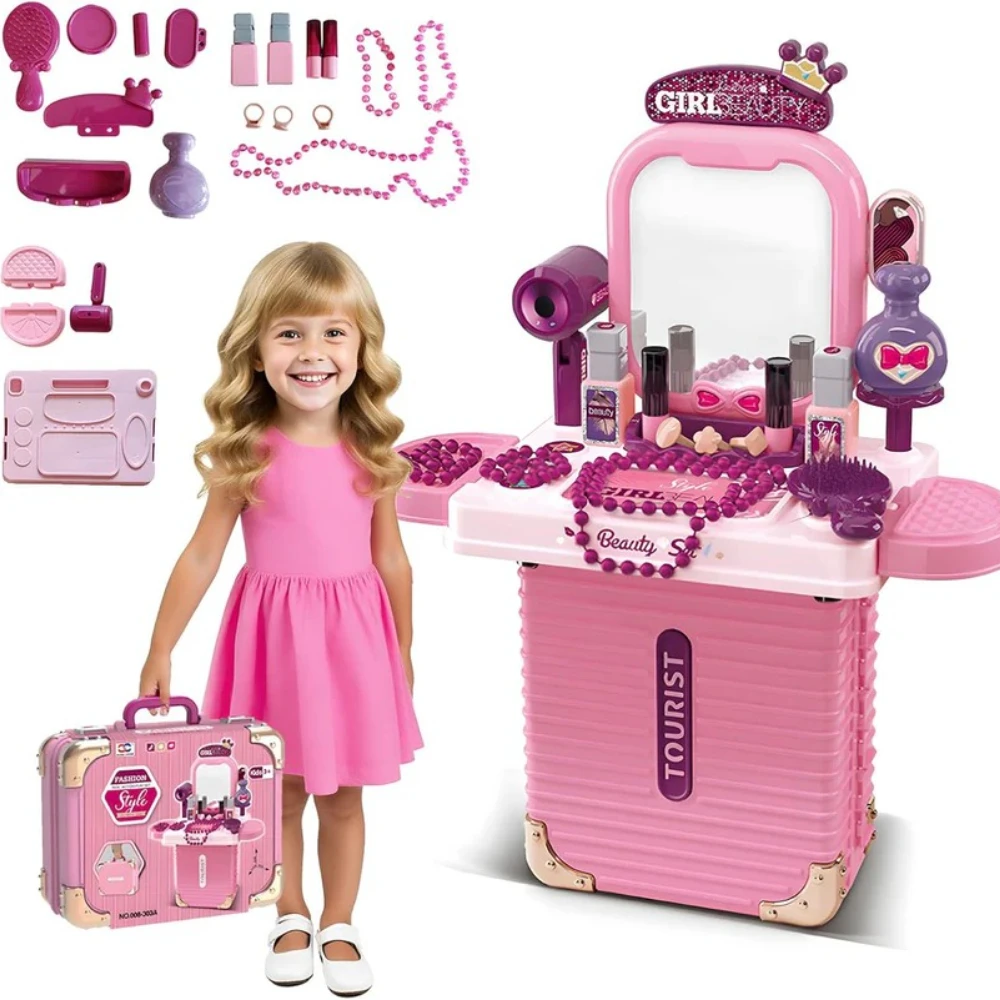 3 in 1 Toddler Vanity Makeup Table Girls Vanity & Suitcase Fashion Set Pretend Play Travel Suitcase Fashion Beauty Set for Girls
3 in 1 Toddler Vanity Makeup Table Girls Vanity & Suitcase Fashion Set Pretend Play Travel Suitcase Fashion Beauty Set for Girls
