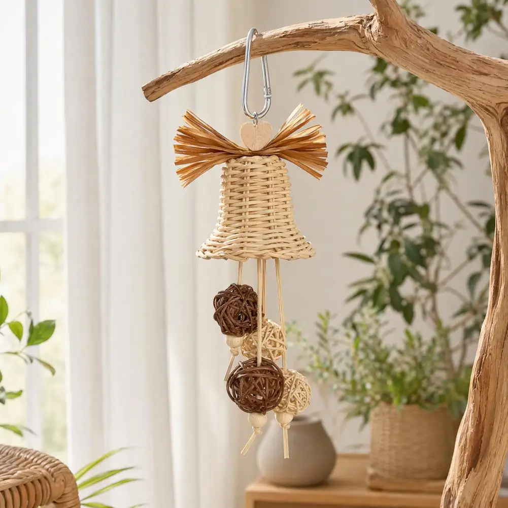 Rattan Woven Parrot Toy Rattan Woven Parrot Chew Toy with Bells Bird Cage Accessories for Cockatiels Budgies Small Medium
Rattan Woven Parrot Toy Rattan Woven Parrot Chew Toy with Bells Bird Cage Accessories for Cockatiels Budgies Small Medium