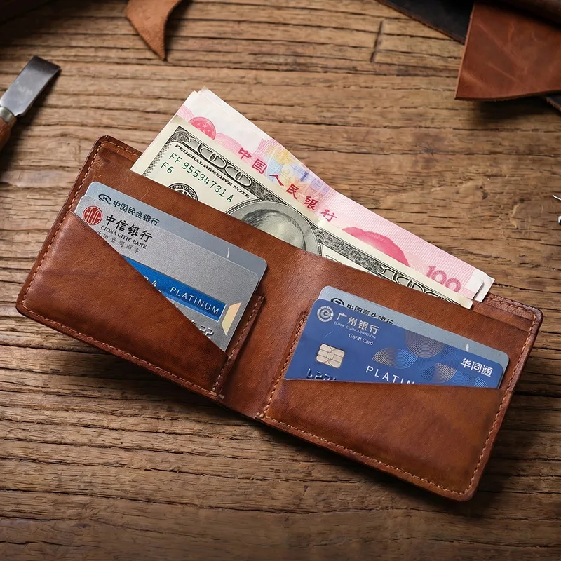 Real leather men's business simple wallet, ultra-thin, portable, handcrafted vegetable-tanned, horizontal style casual wallet
Real leather men's business simple wallet, ultra-thin, portable, handcrafted vegetable-tanned, horizontal style casual wallet