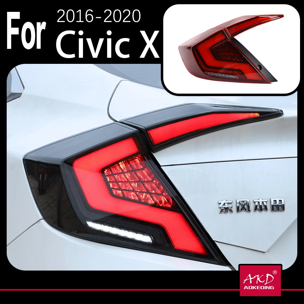 AKD Car Model for Honda Civic TailLight 2016-2020 Civic LED TailLight Rear Lamp DRL LED Dynamic Signal Brake Reverse Accessories
AKD Car Model for Honda Civic TailLight 2016-2020 Civic LED TailLight Rear Lamp DRL LED Dynamic Signal Brake Reverse Accessories