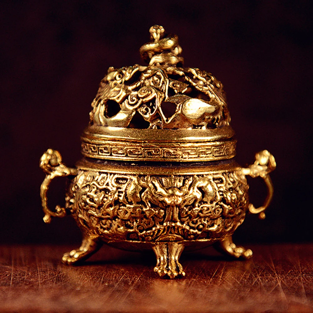 Brass Mini Incense Burner Censer Home Ornament Exquisite Craftsmanship Unique Modeling Vintage Design Meditation Yoga
Brass Mini Incense Burner Censer Home Ornament Exquisite Craftsmanship Unique Modeling Vintage Design Meditation Yoga