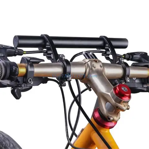 Przedłużka kierownicy rowerowej z podwójnym mocowaniem, długi wspornik do montażu uchwytu na telefon, lampy, licznika rowerowego.