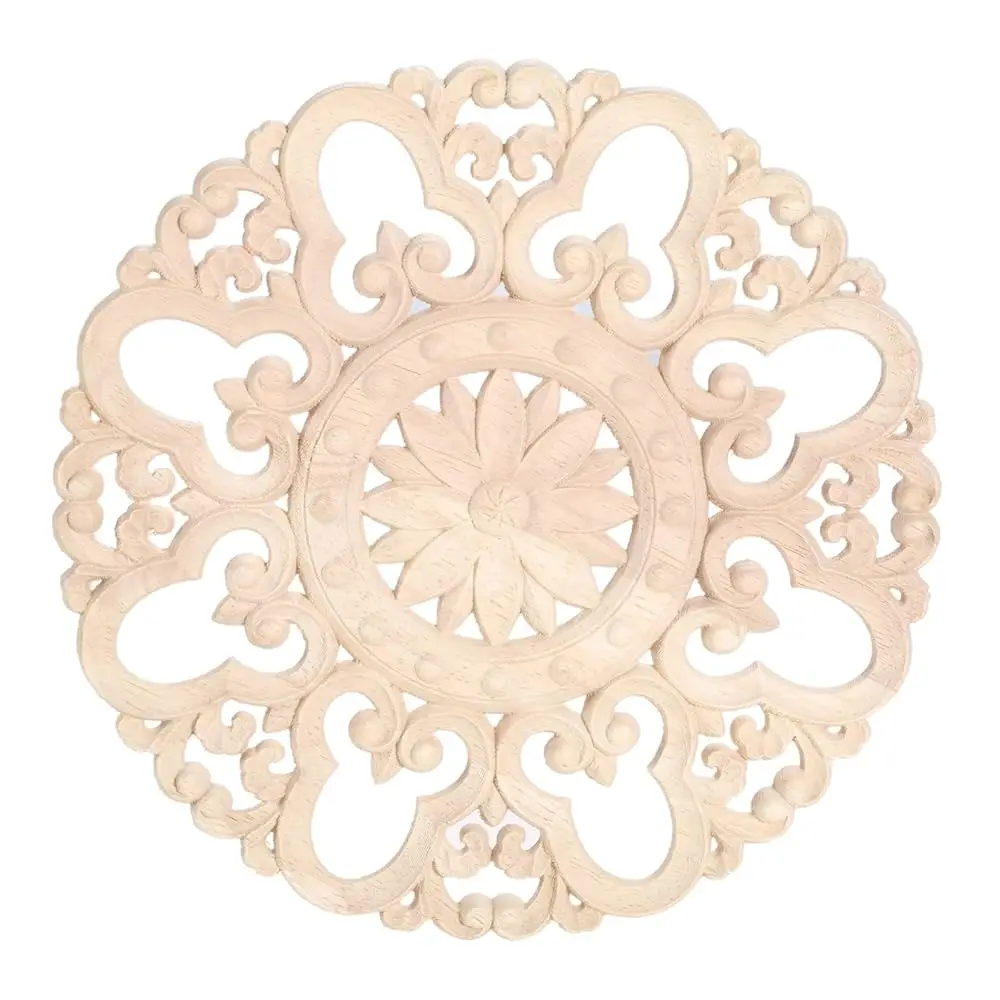 Round Wood Carved Onlays Appliques, Unpainted Ornate Wooden Carvings Center Decals For Closet Door Cabinet Drawer Wall Ceilling
Round Wood Carved Onlays Appliques, Unpainted Ornate Wooden Carvings Center Decals For Closet Door Cabinet Drawer Wall Ceilling