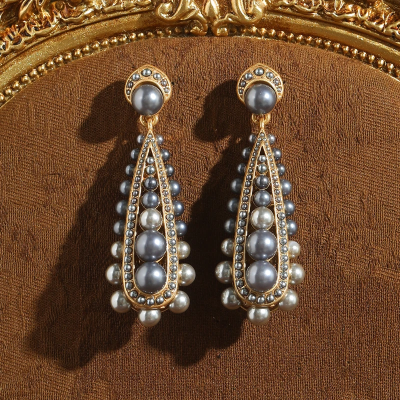 Long Vintage Large Grey Pearl Drop Earrings Tassel Beads Exaggerated Style Designer Women Banquet Brand Quality Jewelry 2026
Long Vintage Large Grey Pearl Drop Earrings Tassel Beads Exaggerated Style Designer Women Banquet Brand Quality Jewelry 2026