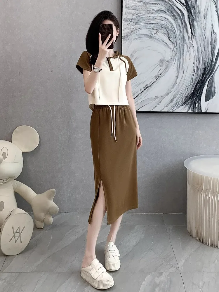 Summer Anti-Aging Hooded Casual Sports Skirt Set Women's 2025 New Fashion Slimming Half Skirt Two-Piece Set round Neck Short ...
Summer Anti-Aging Hooded Casual Sports Skirt Set Women's 2025 New Fashion Slimming Half Skirt Two-Piece Set round Neck Short ...