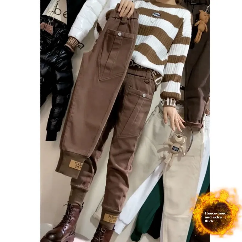 Thickened Fleece Winter Harem Pants Sports Casual Loose Fit Long Trousers Versatile Outerwear Slimming Effect Comfortable
Thickened Fleece Winter Harem Pants Sports Casual Loose Fit Long Trousers Versatile Outerwear Slimming Effect Comfortable