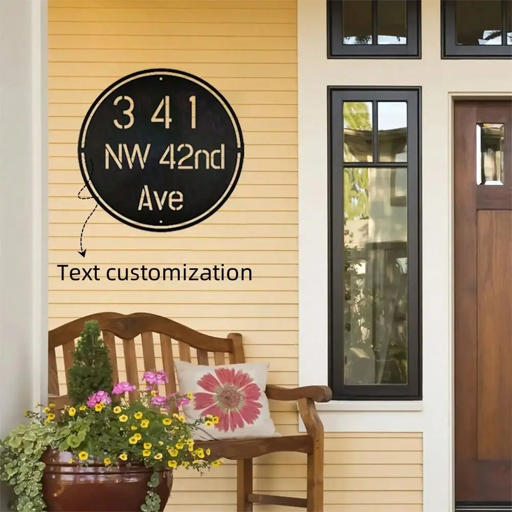 Modern Round Metal Address Sign Lawn Yard Decor House Plate
Modern Round Metal Address Sign Lawn Yard Decor House Plate