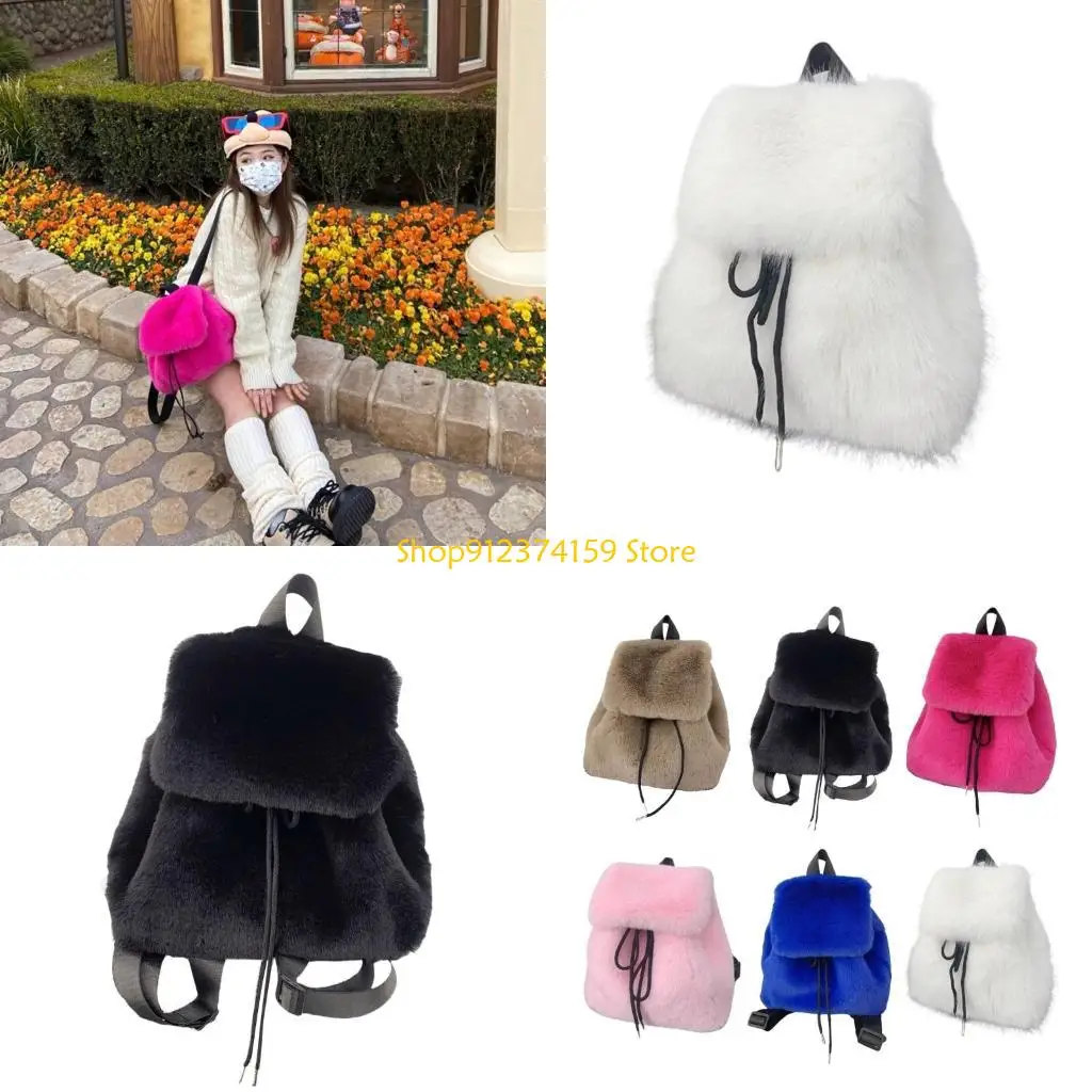 G5AE Winter Essential Plush Furry Backpack for Women Students Drawstring Shoulder Bag
G5AE Winter Essential Plush Furry Backpack for Women Students Drawstring Shoulder Bag