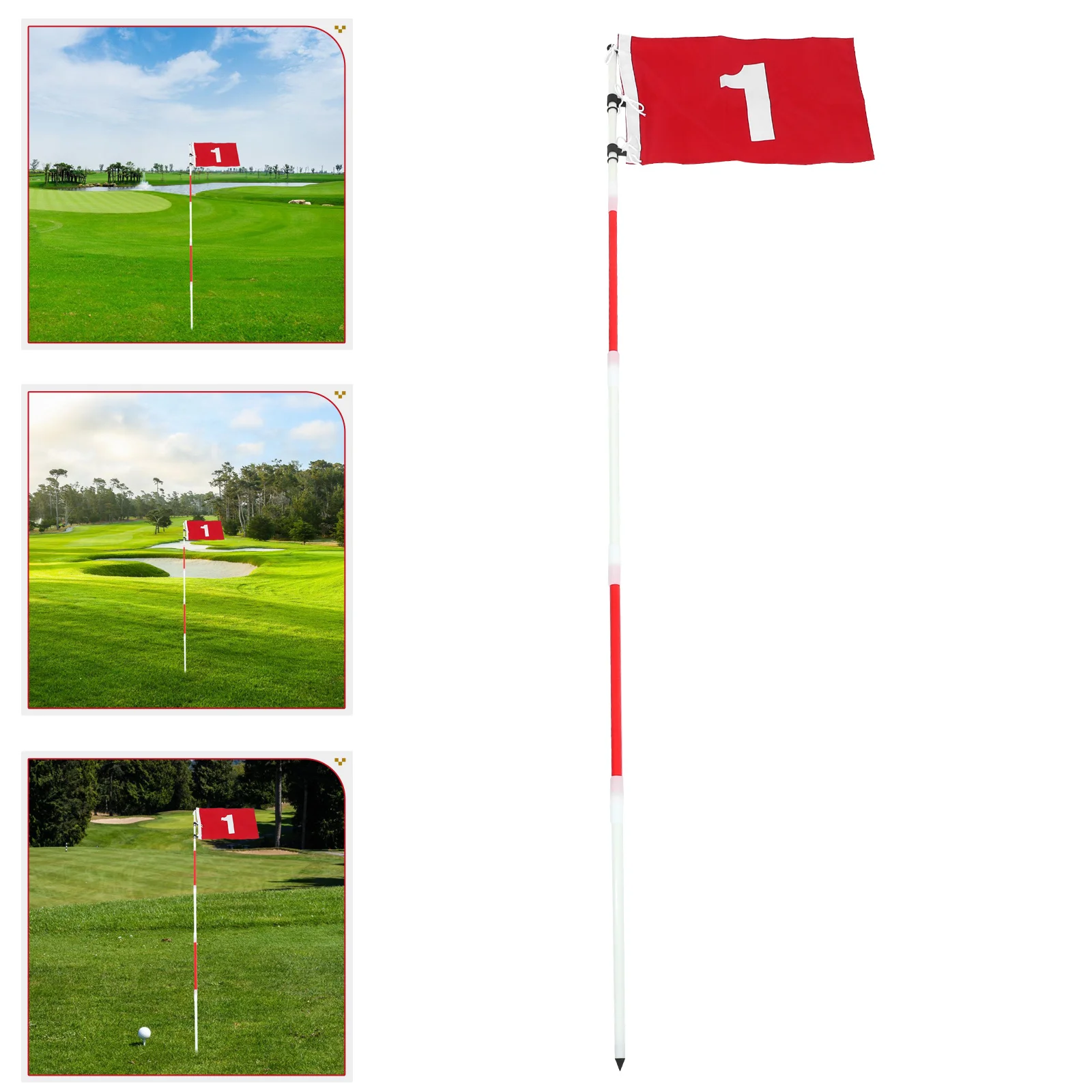 1 Set Flagstick 3-Section Design Durable Portable For Practice Putting Driving Range Golf Training Equipment
1 Set Flagstick 3-Section Design Durable Portable For Practice Putting Driving Range Golf Training Equipment