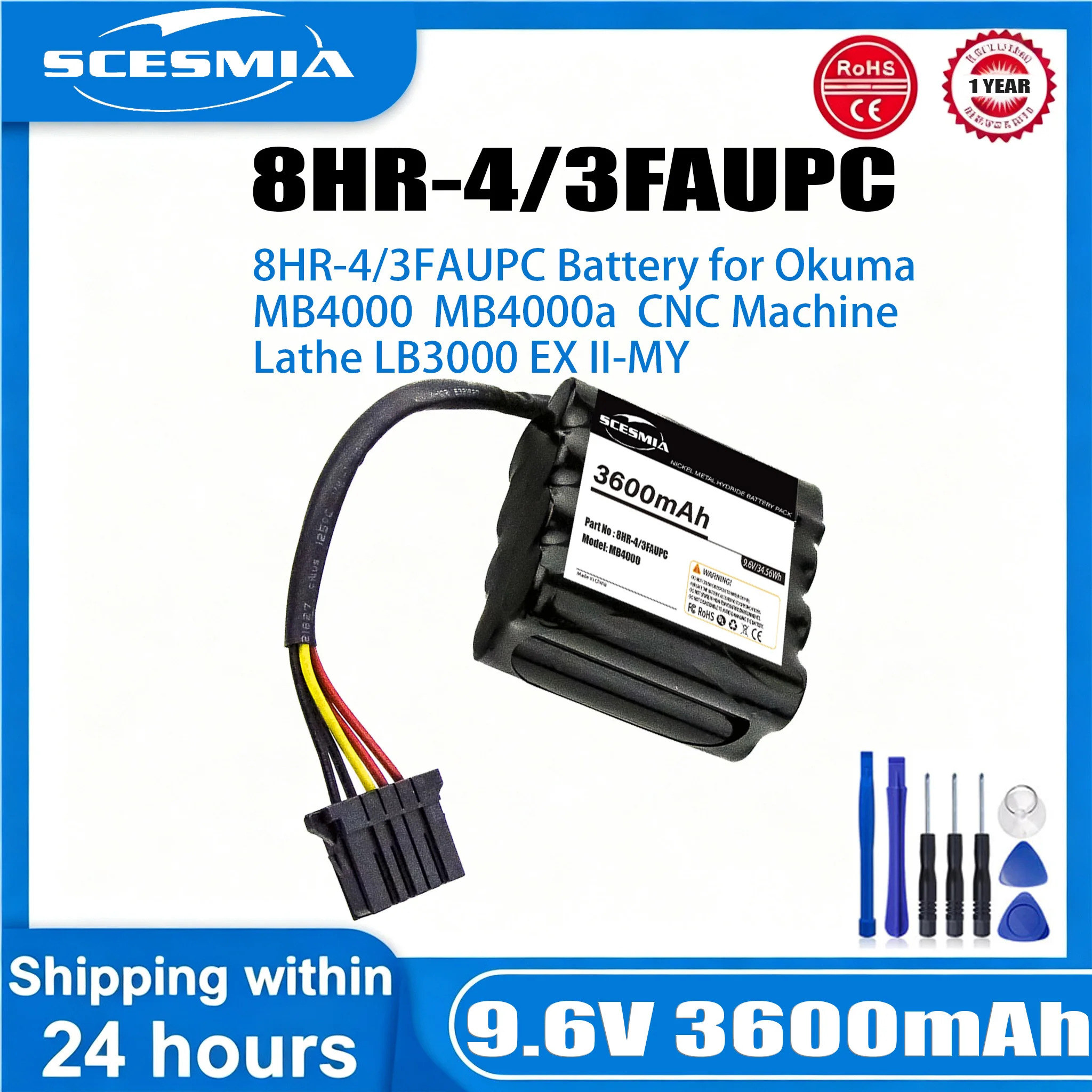 3600mAh PLC Battery for Okuma MB4000 MB4000a CNC Machine 8HR-4/3FAUPC E5503-07E-001 5PBH-96360 High Capacity Replacement Part
3600mAh PLC Battery for Okuma MB4000 MB4000a CNC Machine 8HR-4/3FAUPC E5503-07E-001 5PBH-96360 High Capacity Replacement Part