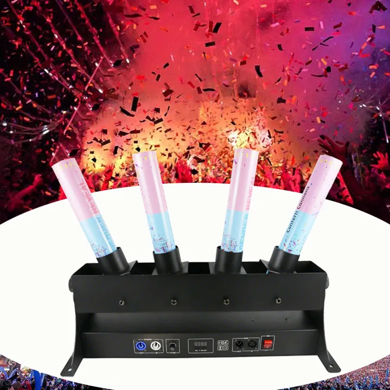Four Heads Stage Party Electric Shot Confetti Machine Confetti Cannon Remote DMX Control Bar Performance Wedding Ceremony
Four Heads Stage Party Electric Shot Confetti Machine Confetti Cannon Remote DMX Control Bar Performance Wedding Ceremony