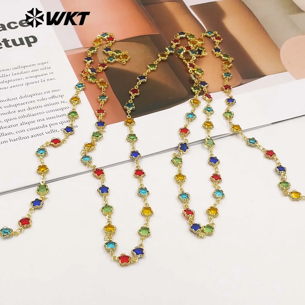 WT-BC282 Модная цепочка в форме звезды из позолоченной желтой латуни 18K с разноцветными кристаллами для создания украшений своими руками
WT-BC282 Модная цепочка в форме звезды из позолоченной желтой латуни 18K с разноцветными кристаллами для создания украшений своими руками