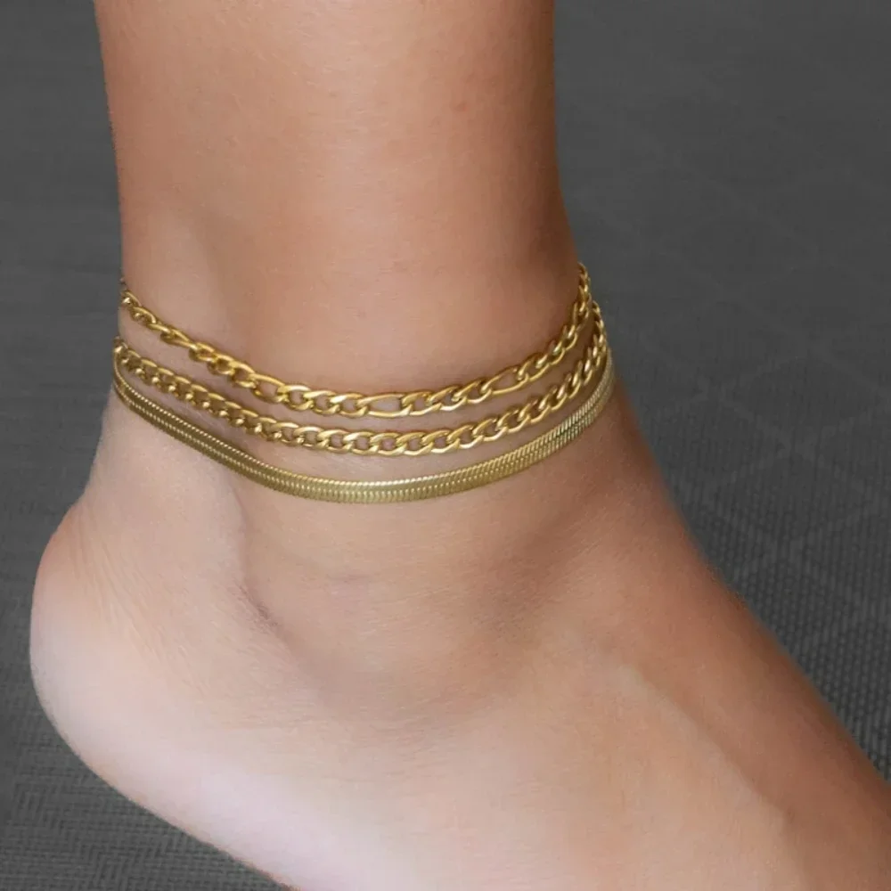 Simple Plain Chain Women Anklets 4mm Flat Snake Chains Stainless Steel Leg Anklet Foot Links for Girls Party ankle Foot bracelet
Simple Plain Chain Women Anklets 4mm Flat Snake Chains Stainless Steel Leg Anklet Foot Links for Girls Party ankle Foot bracelet