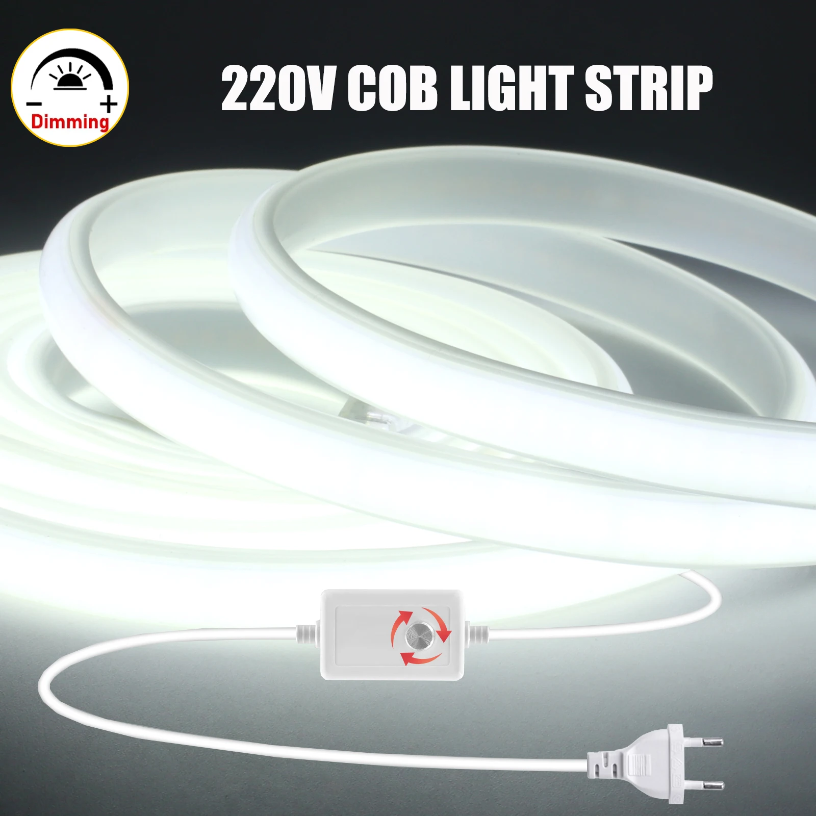 220V Dimmable COB Led Strip Light IP65 Waterproof 288LEDs/m Flexible Ribbon for Room Outdoor Garden Decor Red Blue Green Pink
220V Dimmable COB Led Strip Light IP65 Waterproof 288LEDs/m Flexible Ribbon for Room Outdoor Garden Decor Red Blue Green Pink