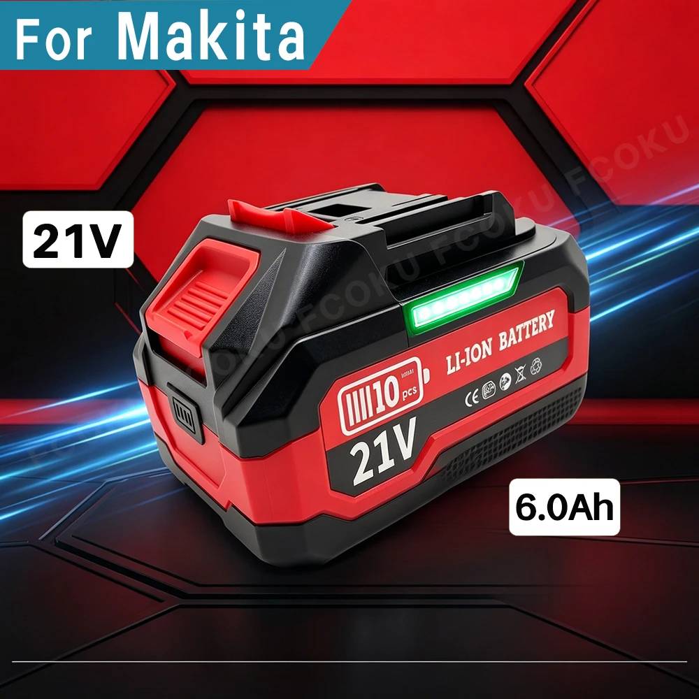 21V 6.0Ah Battery for Makita 18V LXT Tools and charger Upgrade to Longer Runtime Compatible with BL1830 BL1840 BL1850 BL1860
21V 6.0Ah Battery for Makita 18V LXT Tools and charger Upgrade to Longer Runtime Compatible with BL1830 BL1840 BL1850 BL1860