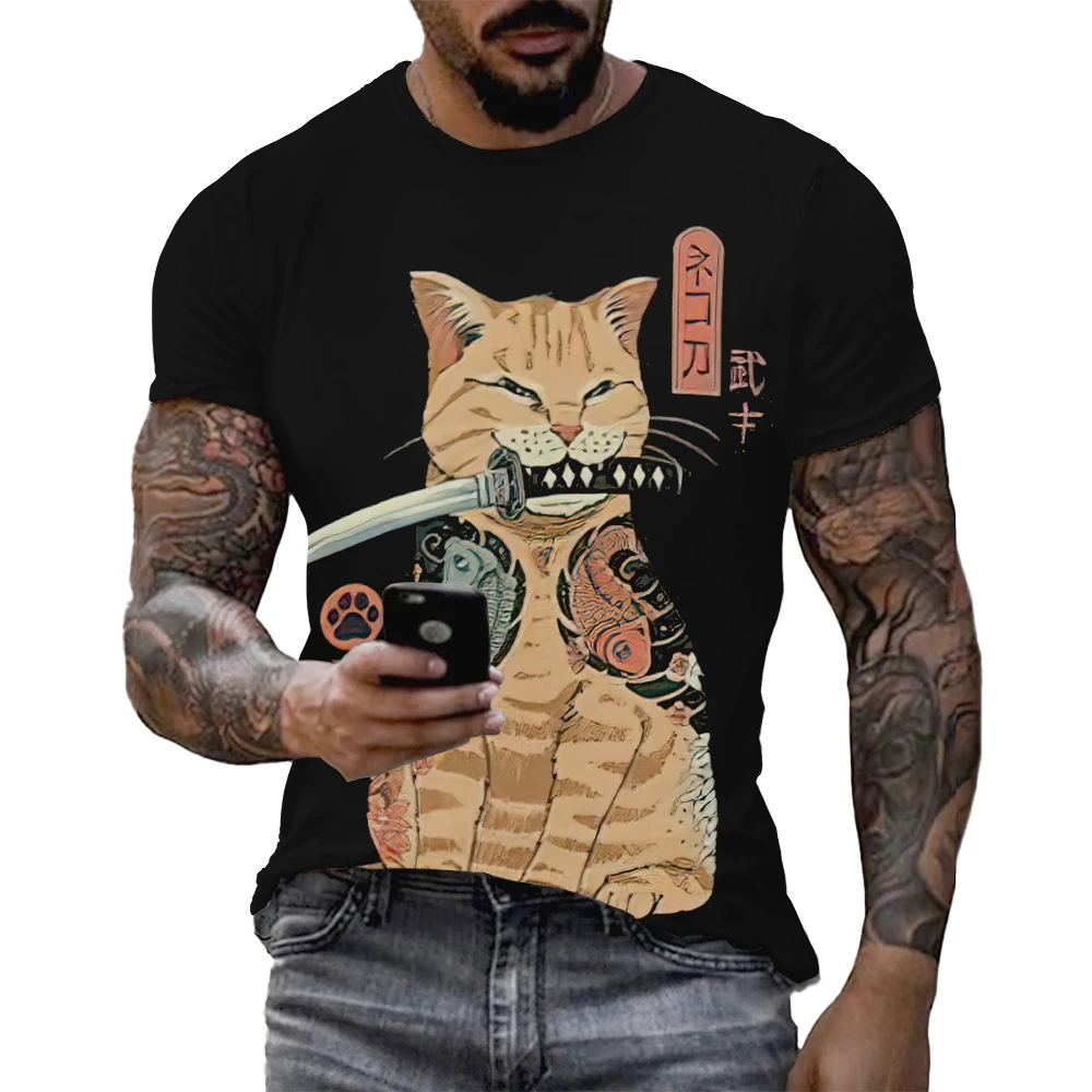 Cartoon anime Samurai Cat 3D Printed T-shirt Outdoor Hip Hop Harajuku Vintage clothing Casual o collar loose short sleeve
Cartoon anime Samurai Cat 3D Printed T-shirt Outdoor Hip Hop Harajuku Vintage clothing Casual o collar loose short sleeve
