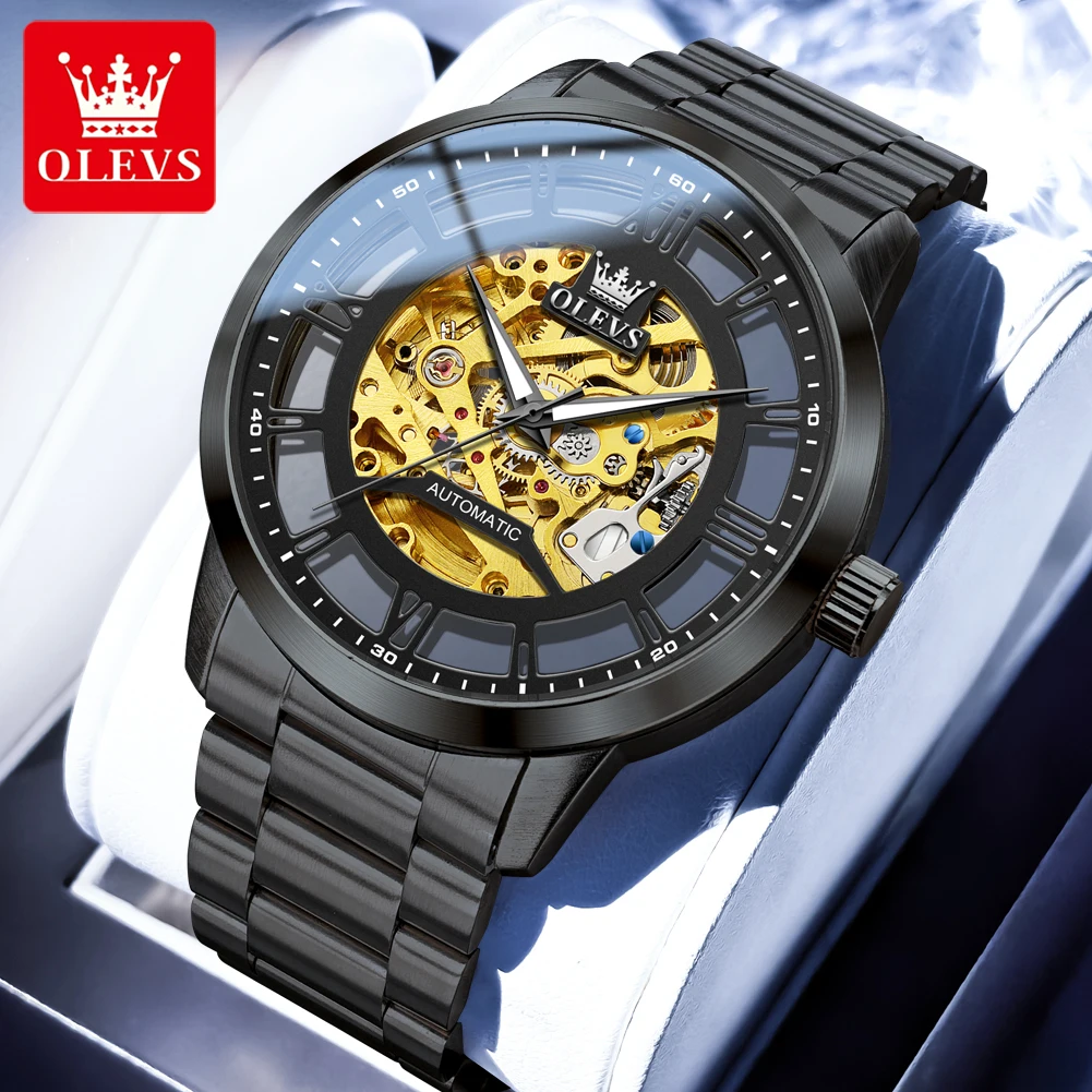 OLEVS 6728 Luxury Business Mechanical Watch for Man Stainless Steel Strap Luminous Skeleton Automatic Men's Wristwatch
OLEVS 6728 Luxury Business Mechanical Watch for Man Stainless Steel Strap Luminous Skeleton Automatic Men's Wristwatch