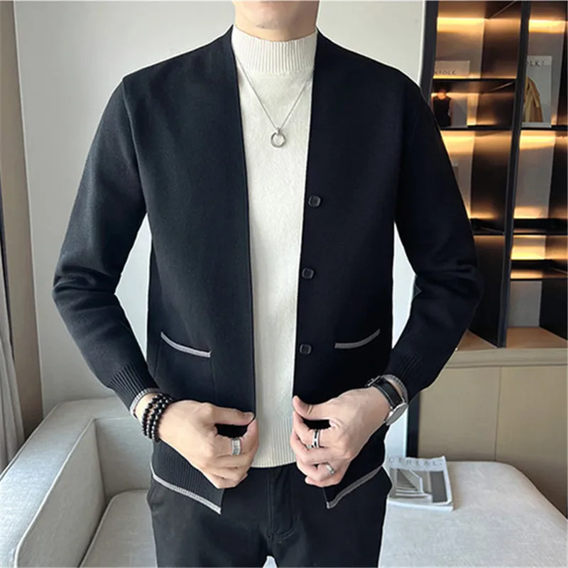 High Quality Spring Autumn Knit Cardigan Men Korean Style Slim Fit Knitted Sweater Outerwear Mens Solid Color Casual Cardigans
High Quality Spring Autumn Knit Cardigan Men Korean Style Slim Fit Knitted Sweater Outerwear Mens Solid Color Casual Cardigans