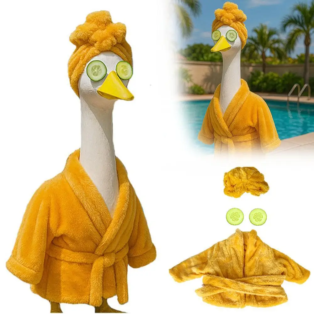 Porch Goose Doll Bathroom Costume Bathrobe Cucumber Slices Suit Lawn Goose Statue Outfit Outdoor Garden Decoration Goose Cloth
Porch Goose Doll Bathroom Costume Bathrobe Cucumber Slices Suit Lawn Goose Statue Outfit Outdoor Garden Decoration Goose Cloth