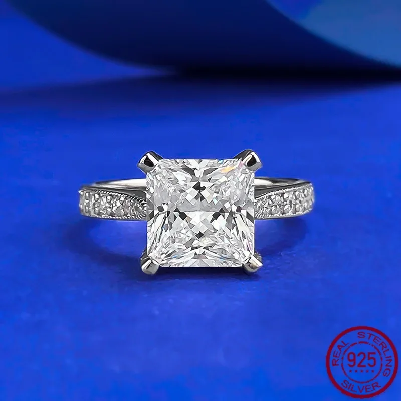 New S925 Silver 8 * 8 Princess Square Ring, Trendy, Versatile, Classic Four Claw Diamond Ring, Wedding Jewelry
New S925 Silver 8 * 8 Princess Square Ring, Trendy, Versatile, Classic Four Claw Diamond Ring, Wedding Jewelry